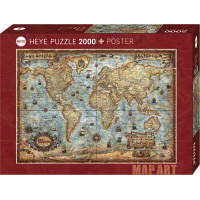 HEYE Puzzle Map Art: Svet 2000 dielikov