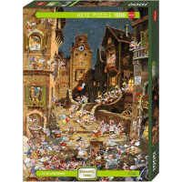 HEYE Puzzle Romantic Town: V noci 1000 dielikov