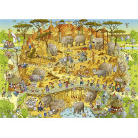HEYE Puzzle Šialená ZOO: Africká expozícia 1000 dielikov