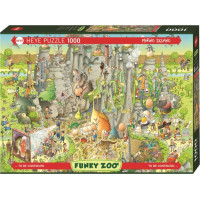 HEYE Puzzle Šialená ZOO: Expozícia Jurský svet 1000 dielikov