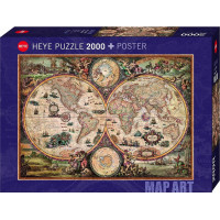 HEYE Puzzle Stará mapa sveta 2000 dielikov