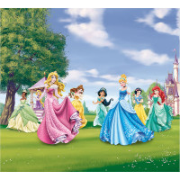 Detský záves DISNEY - Princezné v zámockej záhrade - 180x160 cm
