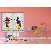 Detský záves DISNEY - Minnie a Mickey so srdiečkami - 180x160 cm