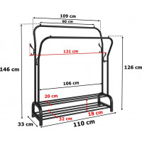 Vešiak na oblečenie v čiernej farbe LARY