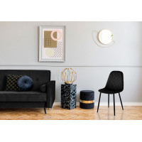 Zamatová stolička ORLANDO v čiernej farbe