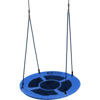 ECOTOYS Hojdací kruh Čapí hniezdo (priemer 110cm) modrý