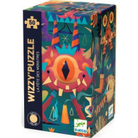 DJECO Metalické puzzle Monster party 50 dielikov