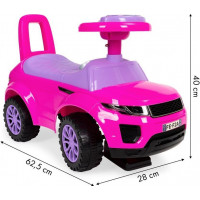 ECOTOYS Odrážadlo Auto s melódiami ružové