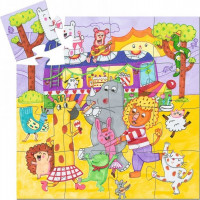 DJECO Puzzle Dúhový autobus 16 dielikov