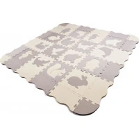 KIK Penové puzzle šedo-krémové Zvieratká