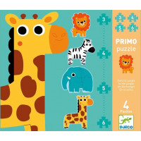 DJECO Puzzle Džungľa 4v1 (3,4,5,6 dielikov)