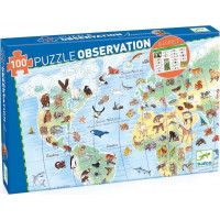 DJECO Puzzle Observation: Zvieratá z celého sveta 100 dielikov
