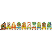 DJECO Puzzle Vlak so zvieratkami a číslami 20 dielikov