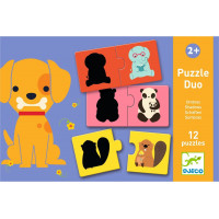 DJECO Puzzle Zvieracie tiene 12x2 dielikov