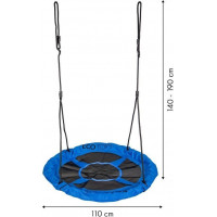 ECOTOYS Hojdací kruh Čapí hniezdo (priemer 110cm) modrý