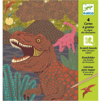 DJECO Škrabacie obrázky Dinosaury 4ks