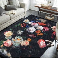 Kusový koberec HONOR Flowers - čierny
