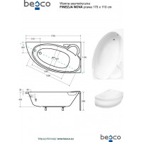 Asymetrická vana FINEZJA NOVA