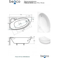Asymetrická vana FINEZJA NOVA