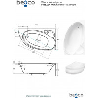 Asymetrická vaňa FINEZJA NOVA