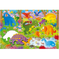 GALT Obrie podlahové puzzle Dinosaury 30 dielikov