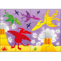 GALT Puzzle V krajine dinosaurov 4v1 (12,16,20,24 dielikov)
