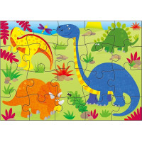 GALT Puzzle V krajine dinosaurov 4v1 (12,16,20,24 dielikov)