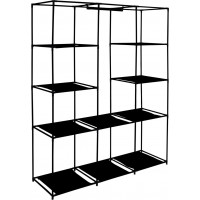 Textilná skriňa Mira s 10 policami MIRA MAXI - čierna