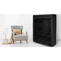 Textilná skriňa Mira s 10 policami MIRA MAXI - čierna