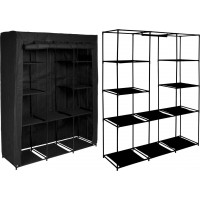 Textilná skriňa Mira s 10 policami MIRA MAXI - čierna