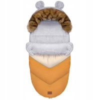 Fusak do kočíka TEDDY PRE V-LINE - pastelový oranžový/béžový/sivý