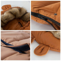 Fusak do kočíka TEDDY PRE V-LINE - pastelový oranžový/béžový/sivý