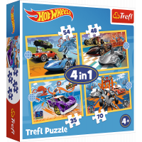 TREFL Puzzle Autíčka Hot Wheels 4v1 (35,48,54,70 dielikov)