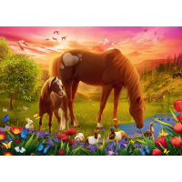 TREFL Puzzle Kone na lúke 500 dielikov