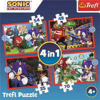 TREFL Puzzle Sonic: Dobrodružná jazda 4v1 (35,48,54,70 dielikov)