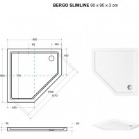 Päťuholníková sprchová vanička BERGO