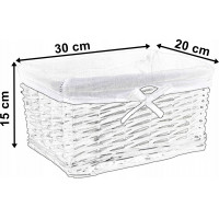 Prútený košík 30 x 20 x 15 cm - šedý