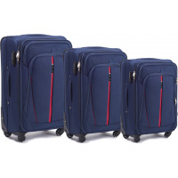 Moderné cestovné tašky STRIPE 4 - set S+M+L - tmavo modré