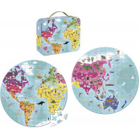 JANOD Okrúhle puzzle v kufríku Zemegule 208 dielikov