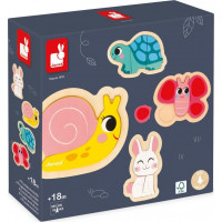 JANOD Drevené obrysové puzzle Záhrada 4v1 (2,3,4,5 dielikov)