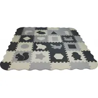Matadi Penové puzzle šedo-krémové Zvieratká a tvary (28x28)