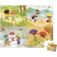 JANOD Puzzle v kufríku Štyri ročné obdobia 36 dielikov