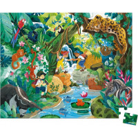 JANOD Puzzle v kufríku Dobrodružstvo v džungli 100 dielikov