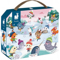 JANOD Puzzle v kufríku Party na snehu 36 dielikov