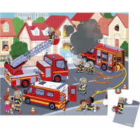 JANOD Puzzle v kufríku Požiarnici 24 dielikov