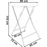 Čierny koktailový stolík GALA 80 cm