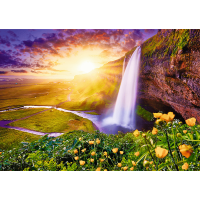 TREFL Puzzle UFT Romantic Sunset: Seljalandsfoss vodopády, Island 1000 dielikov