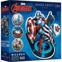 Trefl Wood Craft Origin puzzle Neohrozený Kapitán Amerika 160 dielikov