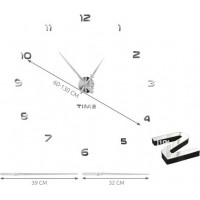 DIY nástenné hodiny - strieborné - 60-130 cm