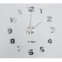 DIY nástenné hodiny - strieborné - 60-130 cm